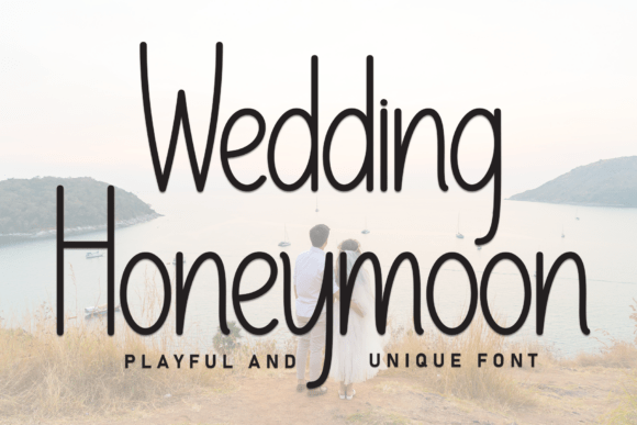 Wedding Honeymoon Typeface for Handmade Wedding and Craft Projects